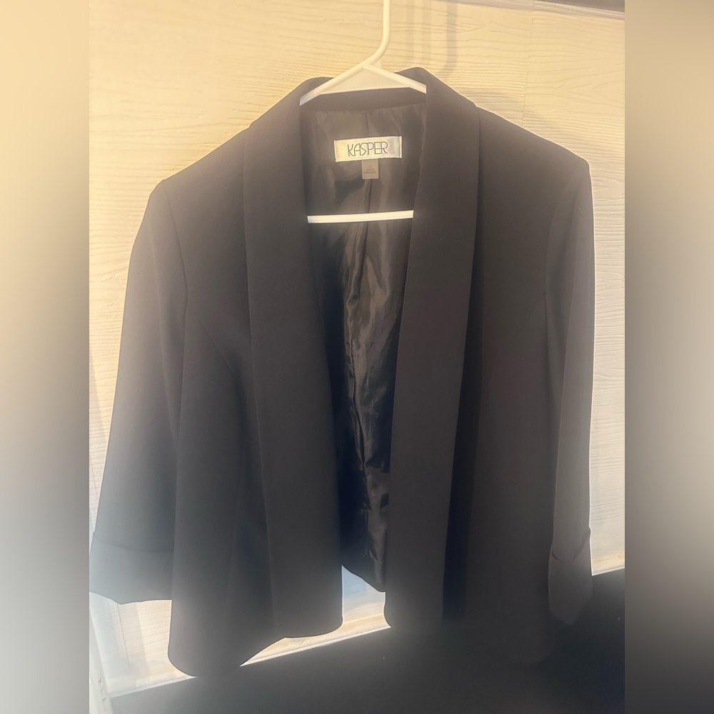 Kasper Classic Black Open-Front Blazer